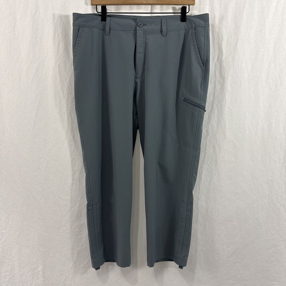 Eddie Bauer Women’s Stretch Ripstop Grey Crop Hiking Pants Sz 14 Outdoor Granola